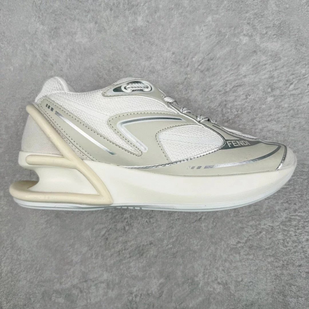 Fendi Sneakers Low-Top Mesh with Sculptural Heel Cage — white