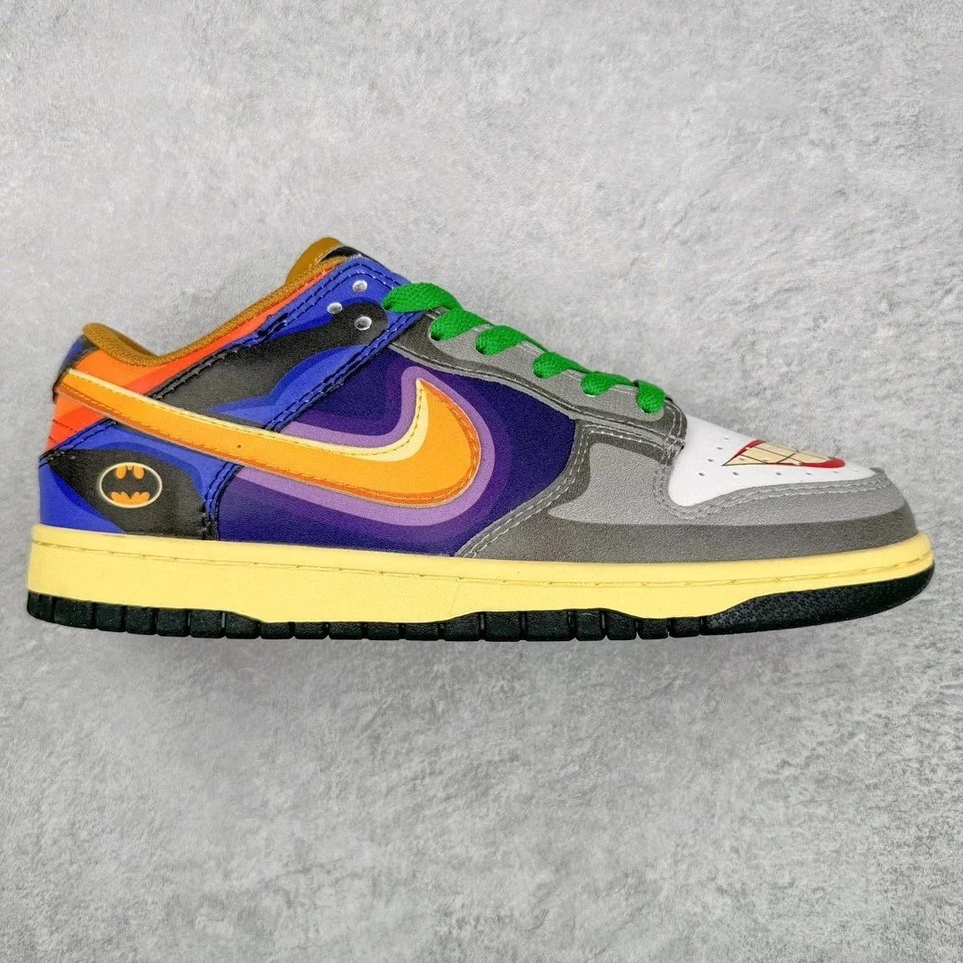 Nike Sneakers Dunk Low Custom Graphic — purple blue yellow