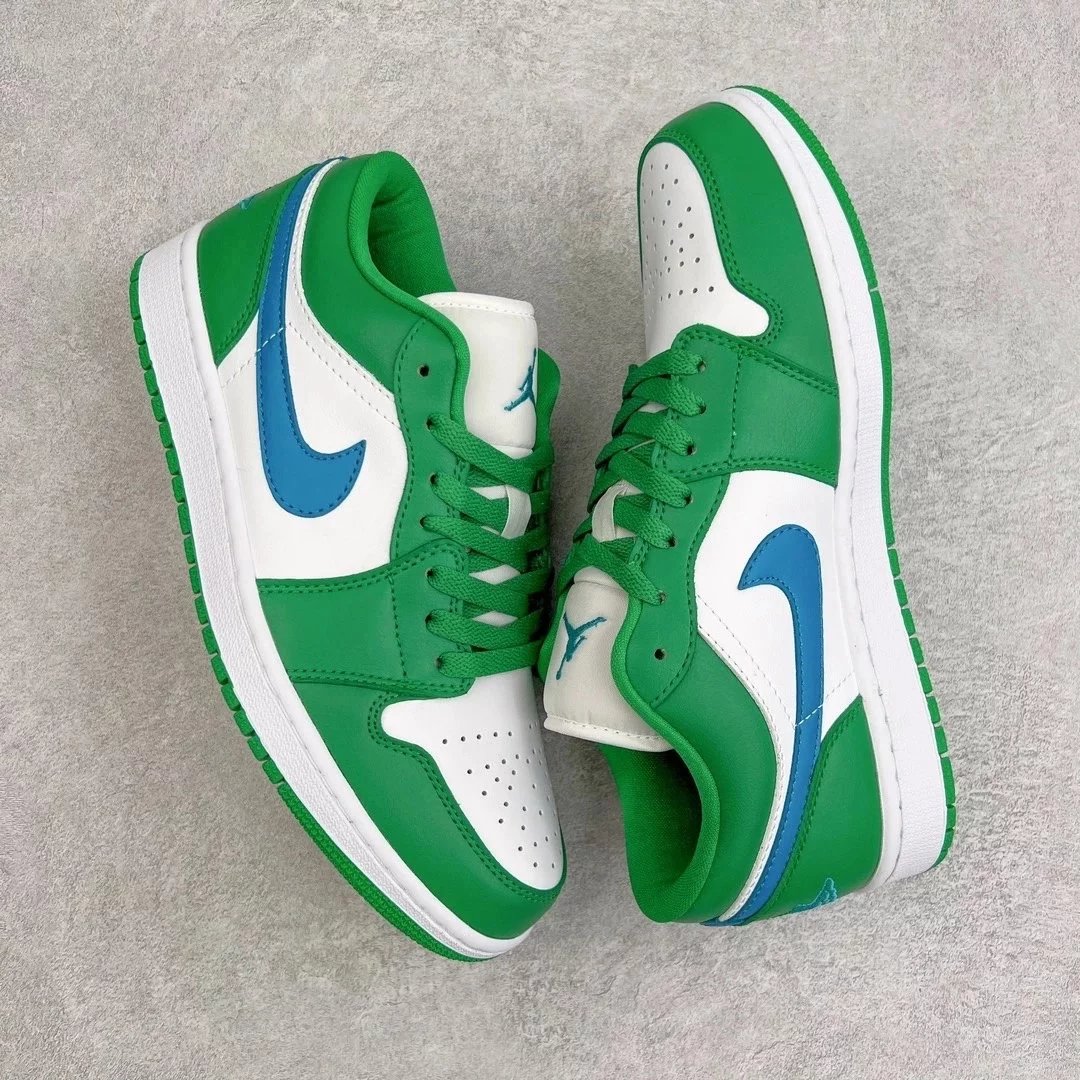 Nike Sneakers Air Jordan 1 Low — White, green, and blue