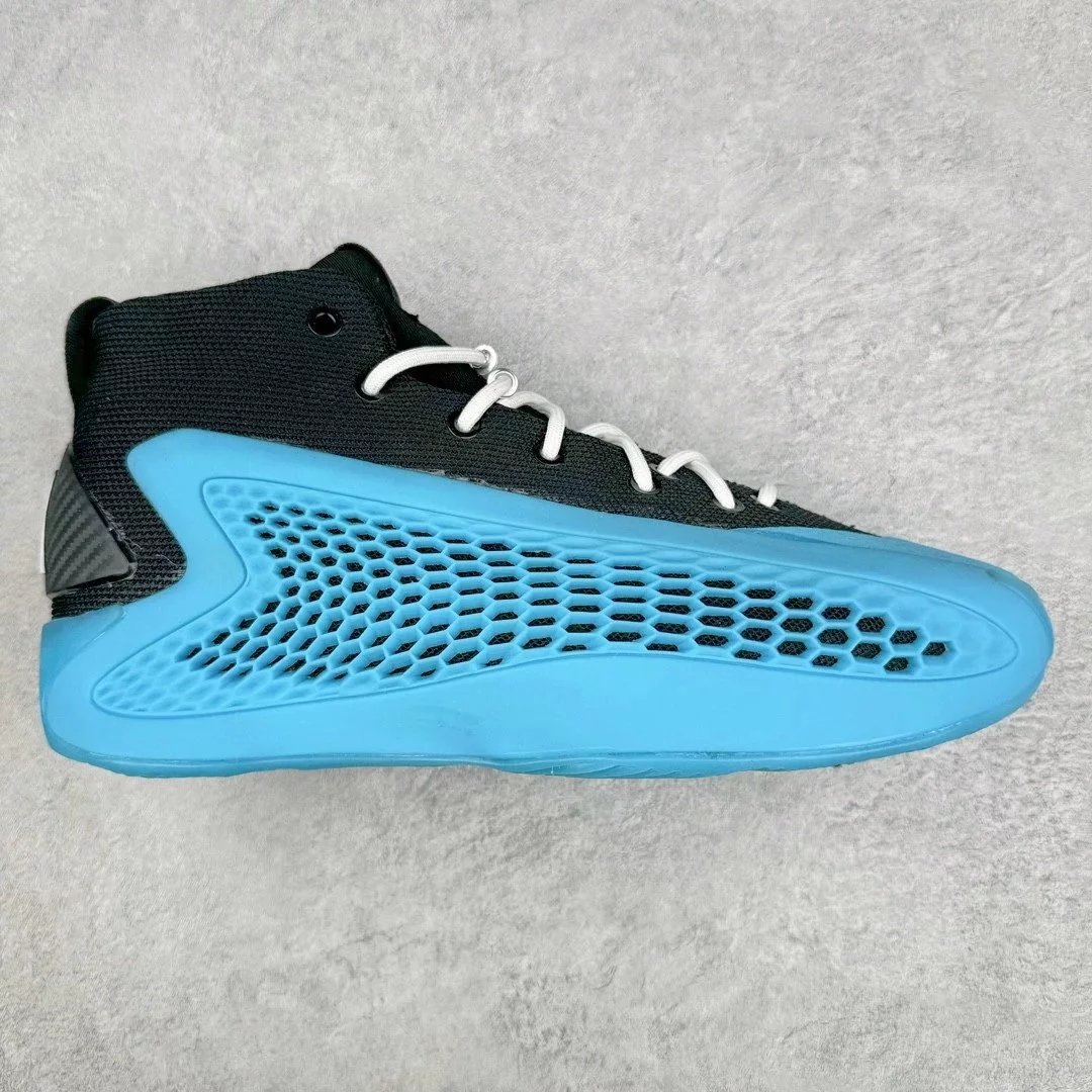 Unbranded Sneakers A.E. 1 high-top basketball shoes with honeycomb side panels — blue black high top