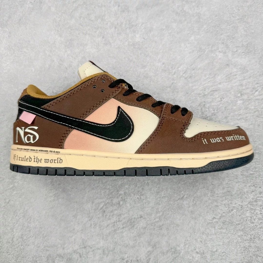 Nike Sneakers Dunk Low Custom Graphic — Black-brown
