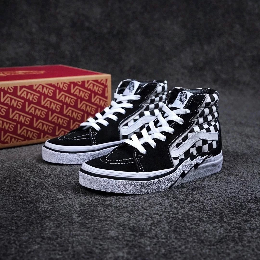 Vans Sneakers SK8-Hi deconstructed lightning-stitch high-top — Black and gray lightning