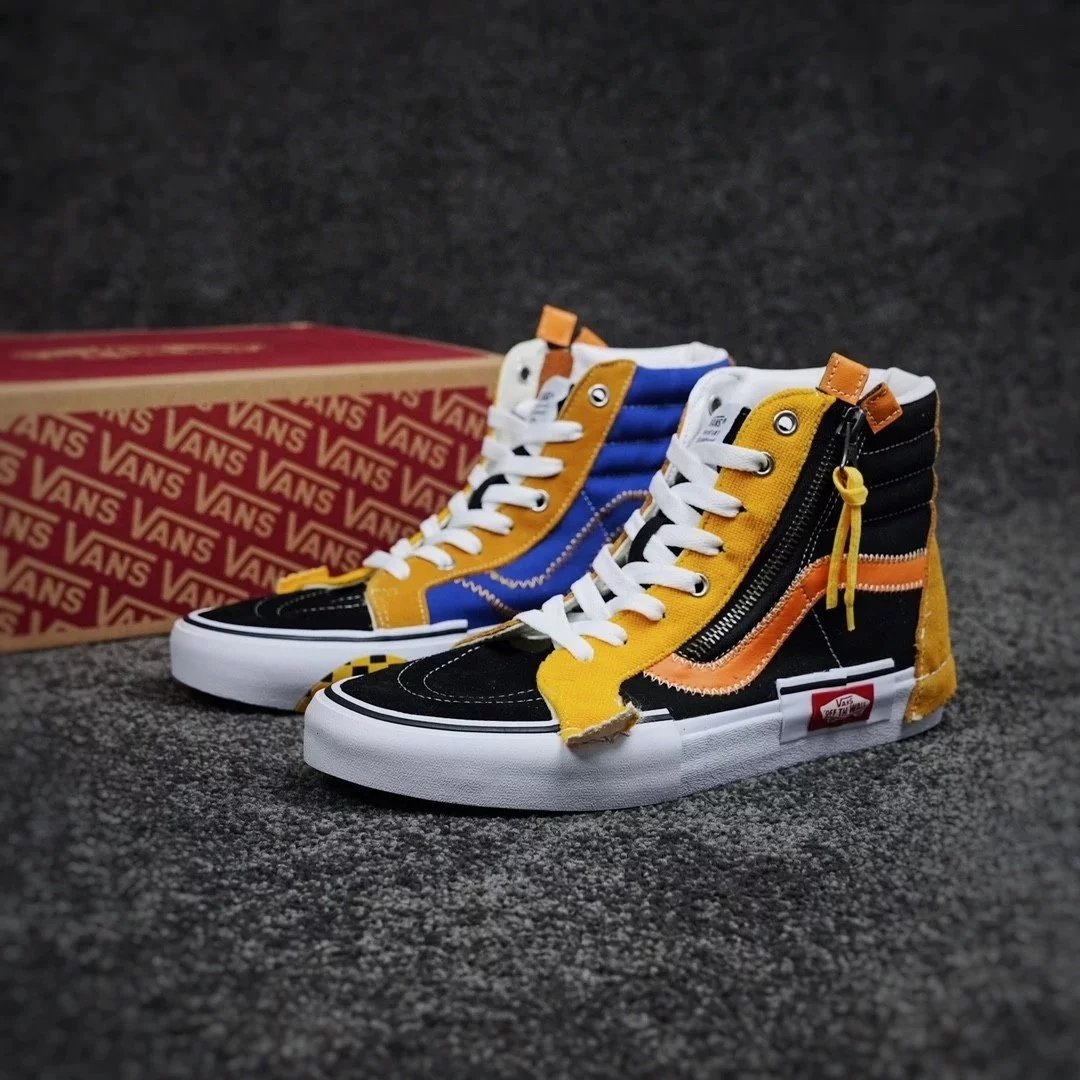 Vans Sneakers SK8-Hi deconstructed lightning-stitch high-top — Black and yellow