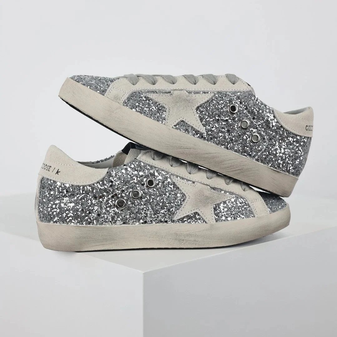 Golden Goose Sneakers Distressed star-appliqué low-top — Star Diamond