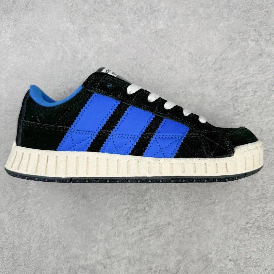 Unbranded Sneakers Low-Top Three-Stripe with Ribbed Sole — Black and blue