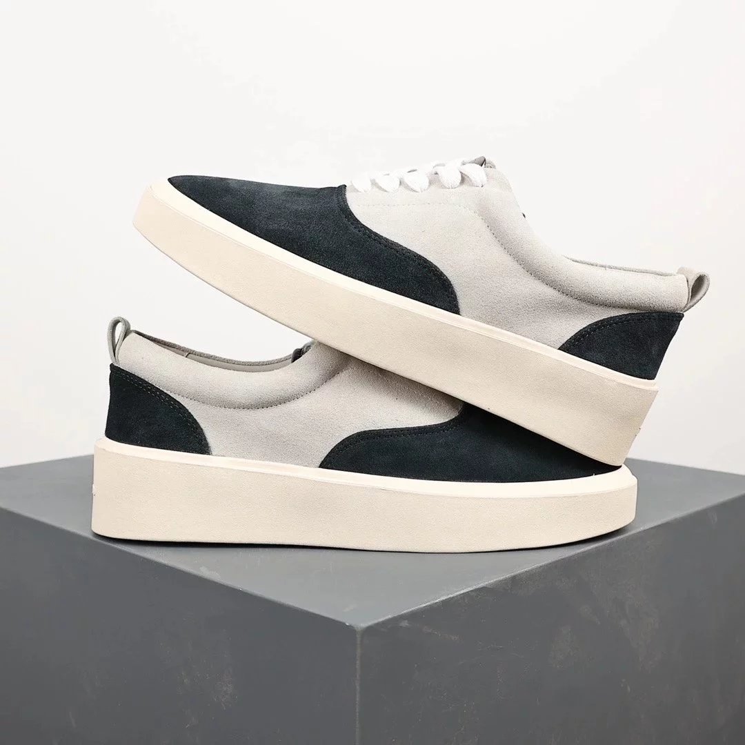 Unbranded Sneakers Low-Top Lace-Up Platform — Black and gray