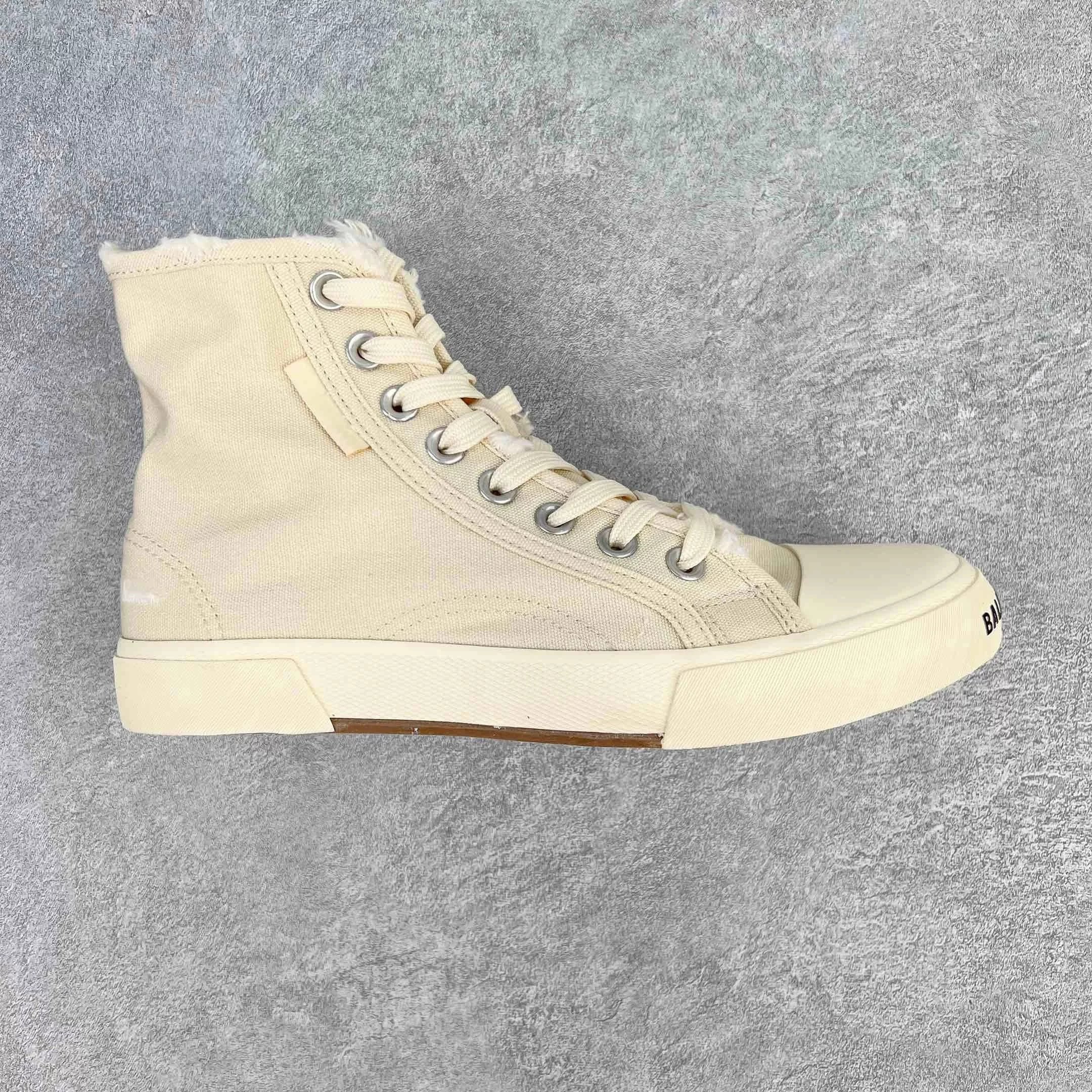 Unbranded Sneakers Distressed Denim Lace-Up — White high-top