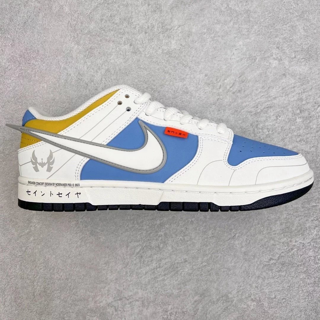 Nike Sneakers Dunk Low — White, blue, and yellow
