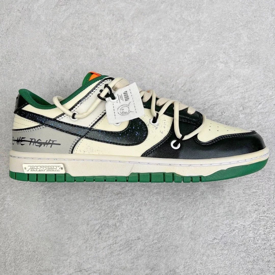 Nike Sneakers SB Dunk Low Deconstruction — Black and green graffiti