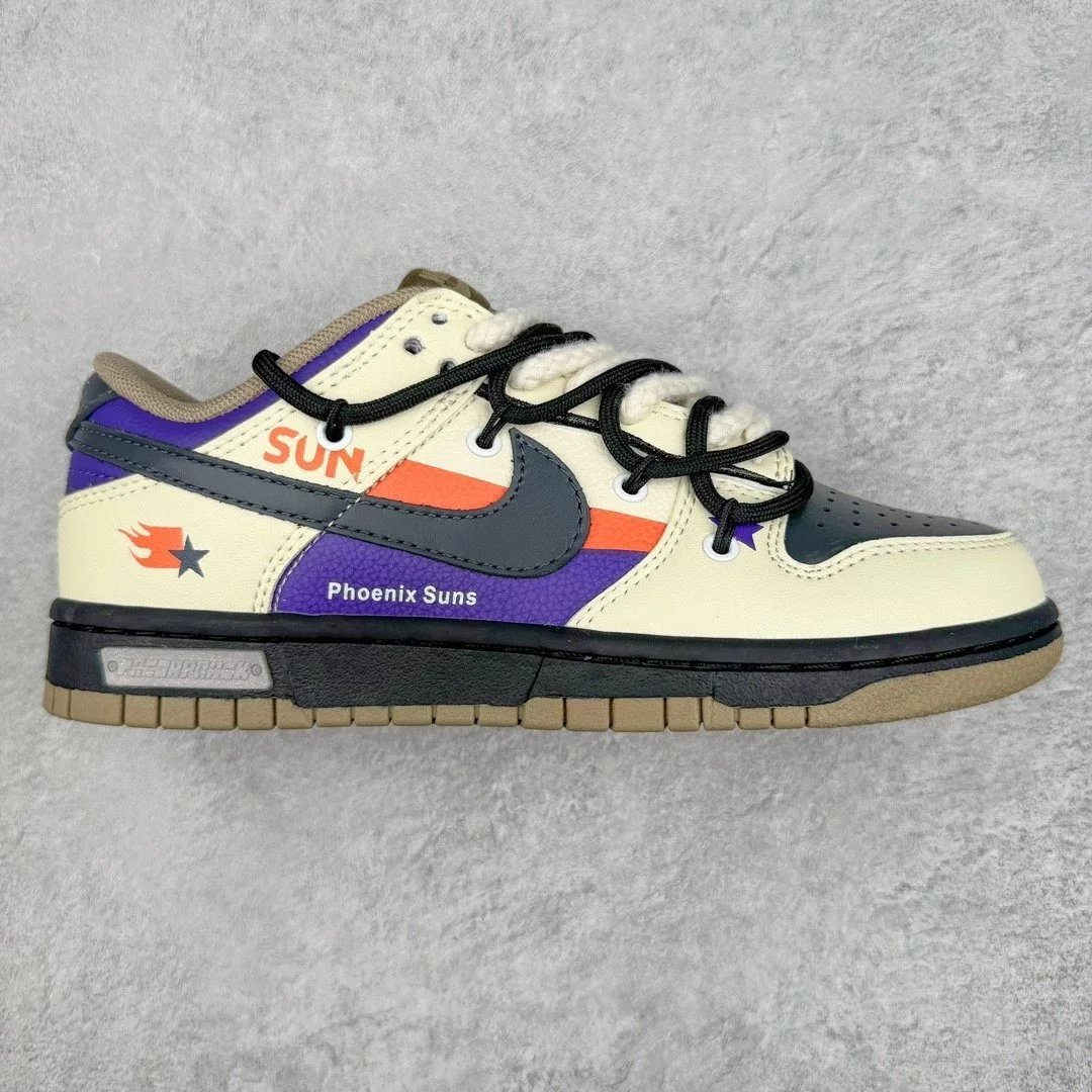 Nike Sneakers Dunk Low custom deconstructed — rice black purple