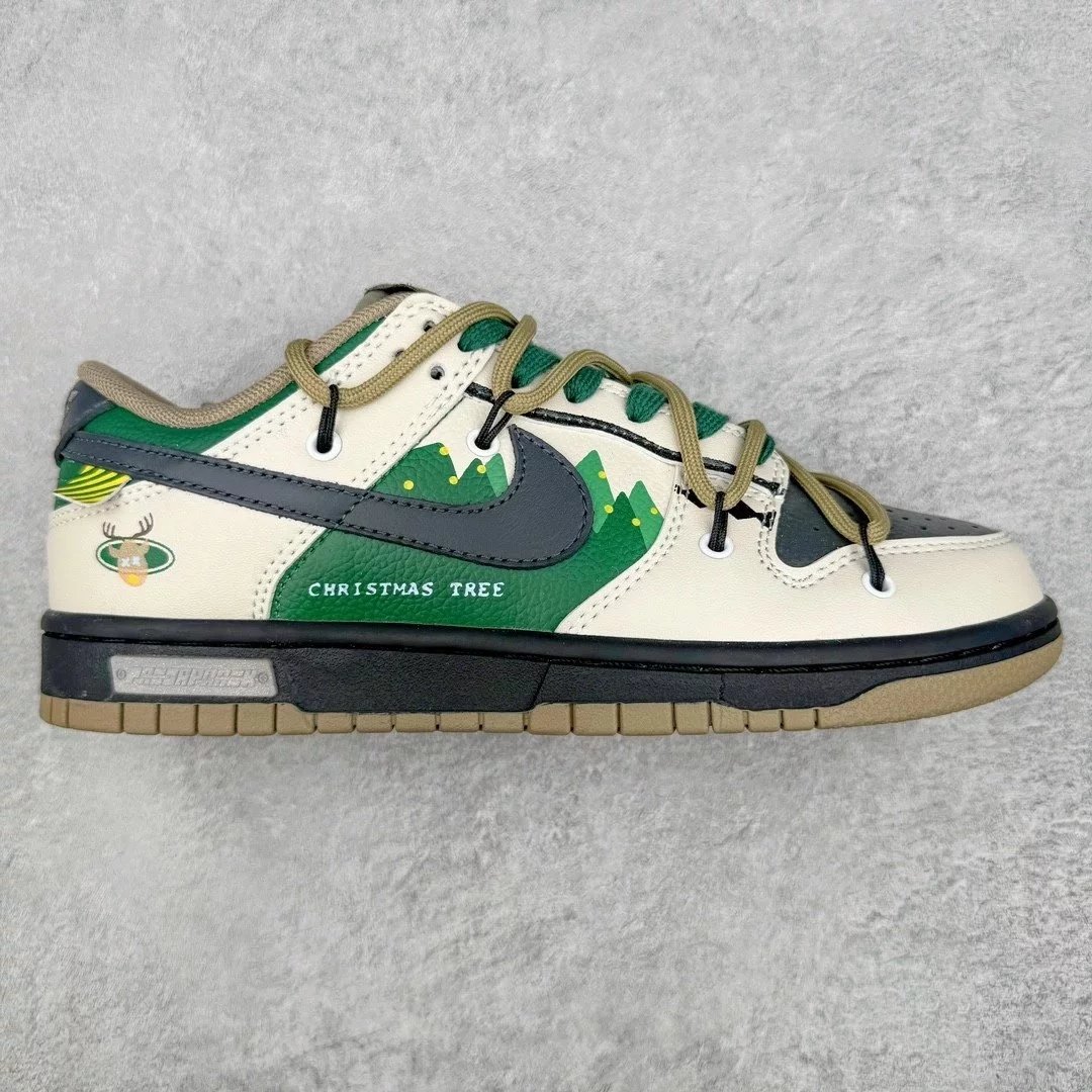 Nike Sneakers Dunk Low custom deconstructed — Rice black green