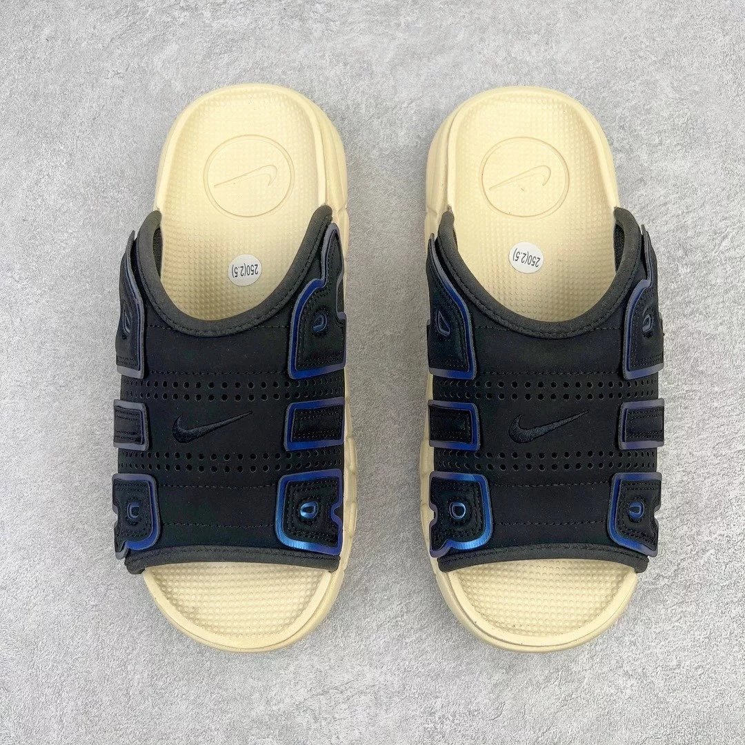 Nike Sandals Air More Uptempo Slide — Black and blue