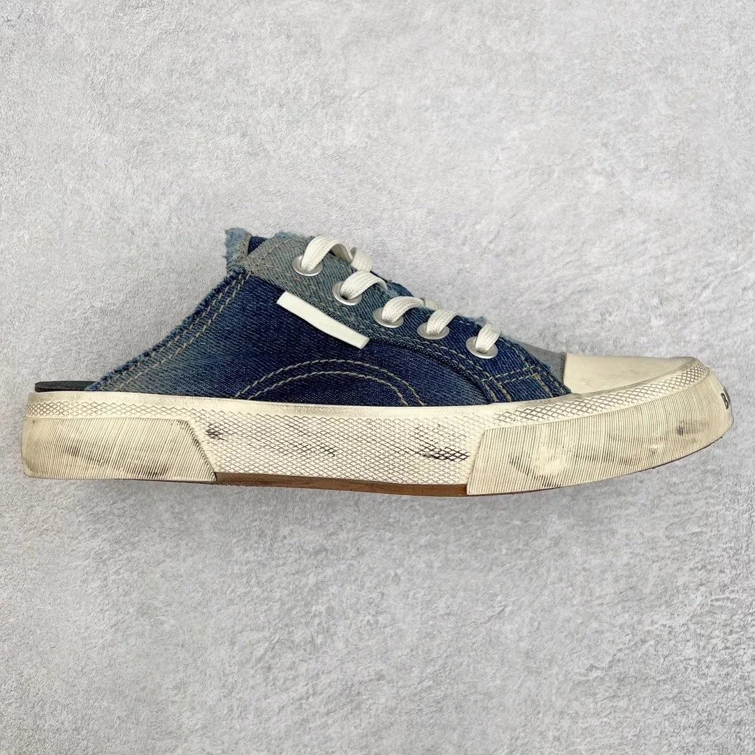 Unbranded Sneakers Distressed Denim Lace-Up — Cowboy half-tray