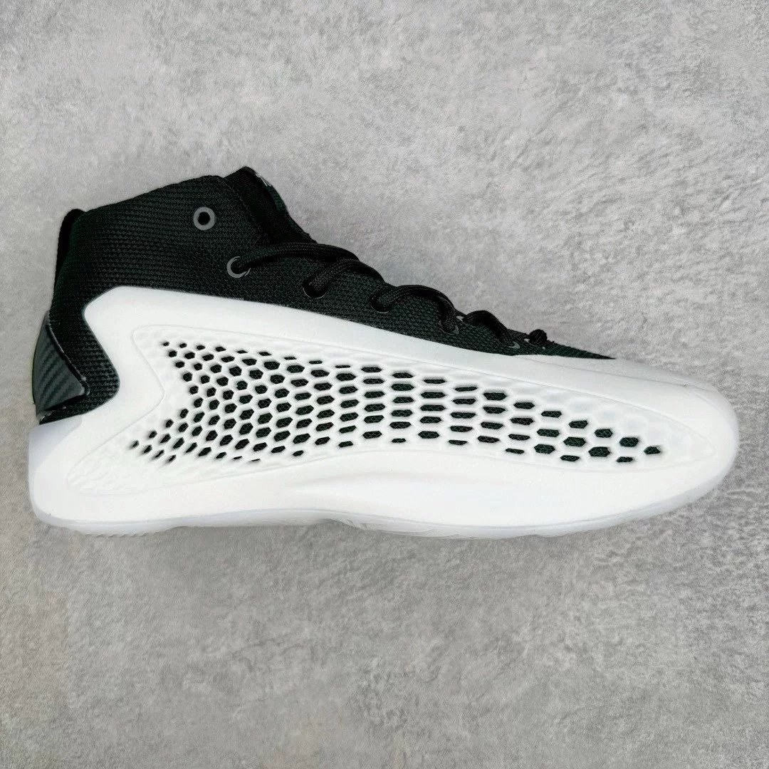 Unbranded Sneakers A.E. 1 high-top basketball shoes with honeycomb side panels — white black high top