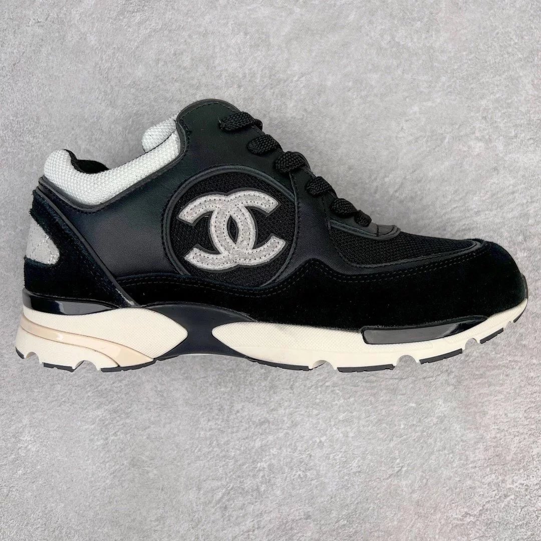 Chanel Sneakers Low-Top Knit Chunky with Interlocking CC Logo — Black