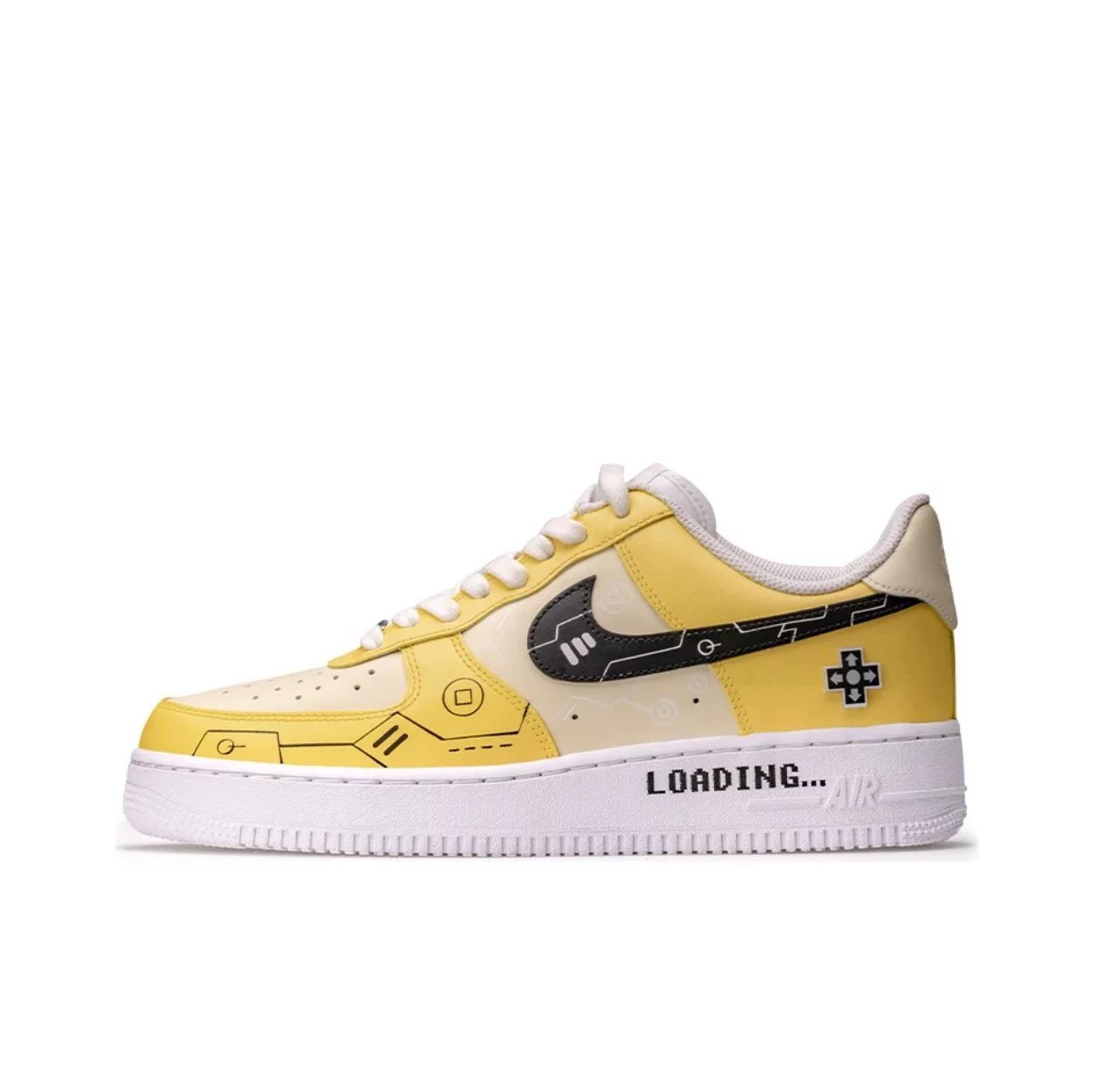 Nike Sneakers Air Force 1 low-top with graphic Swoosh designs — Yellow and white