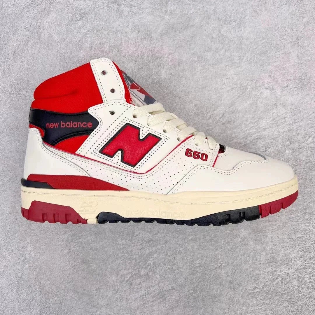 New Balance Sneakers 650R High-Top — White and red