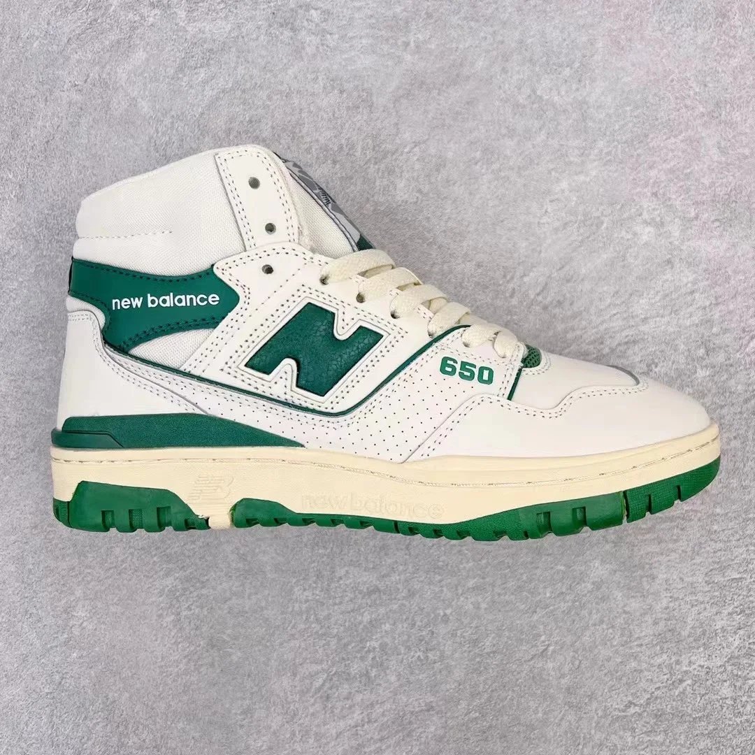 New Balance Sneakers 650R High-Top — White and green