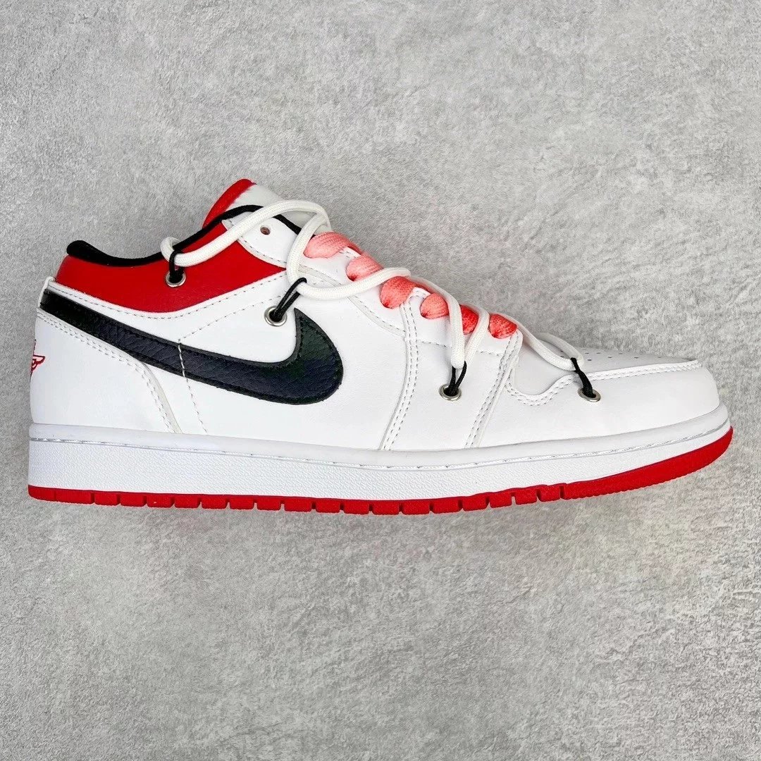 Nike Sneakers Air Jordan 1 Low Deconstruction Custom — white white strap