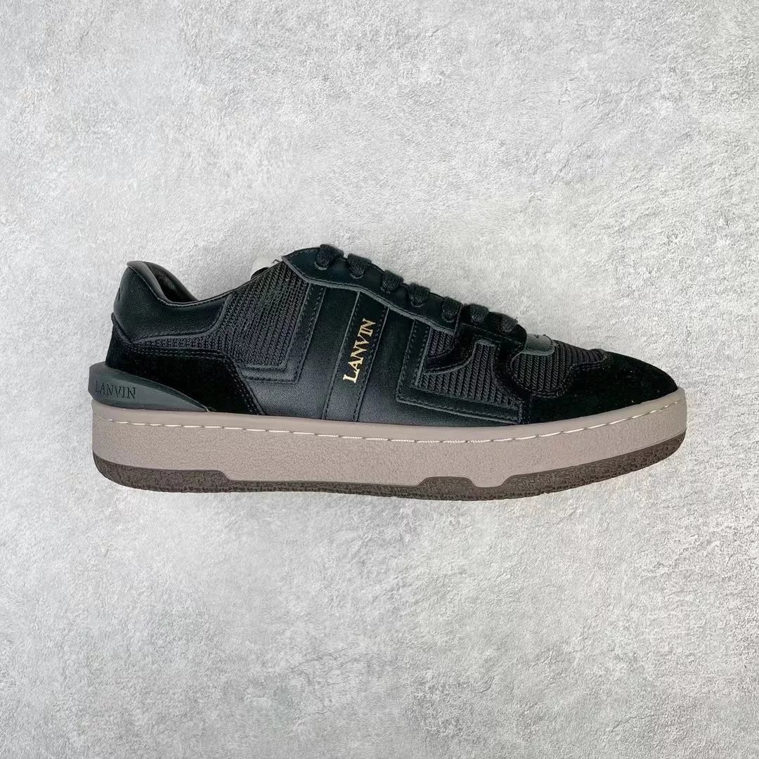 Lanvin Sneakers High-top lace-up with contrast side panels — Black low-top