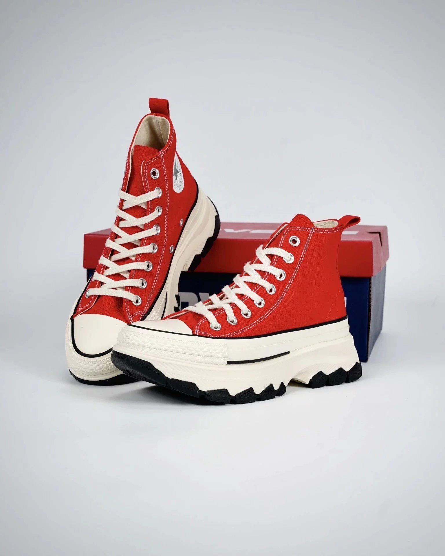 Converse Sneakers All Star 100 Trekwave H platform canvas — Red high-top