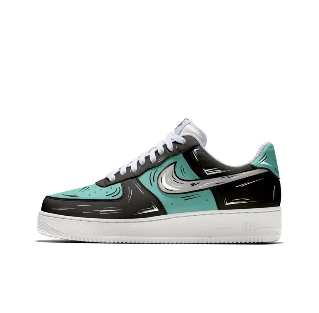 Nike Sneakers Air Force 1 '07 Low Two-Dimensional — black green silver
