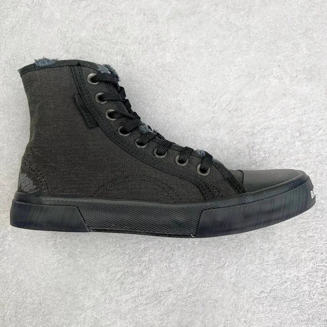 Unbranded Sneakers Distressed Denim Lace-Up — Black high-top