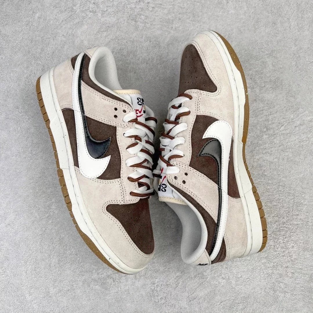 Nike Sneakers Dunk Low SE 85 Double Hook Deconstruction — Reverse Black Mocha