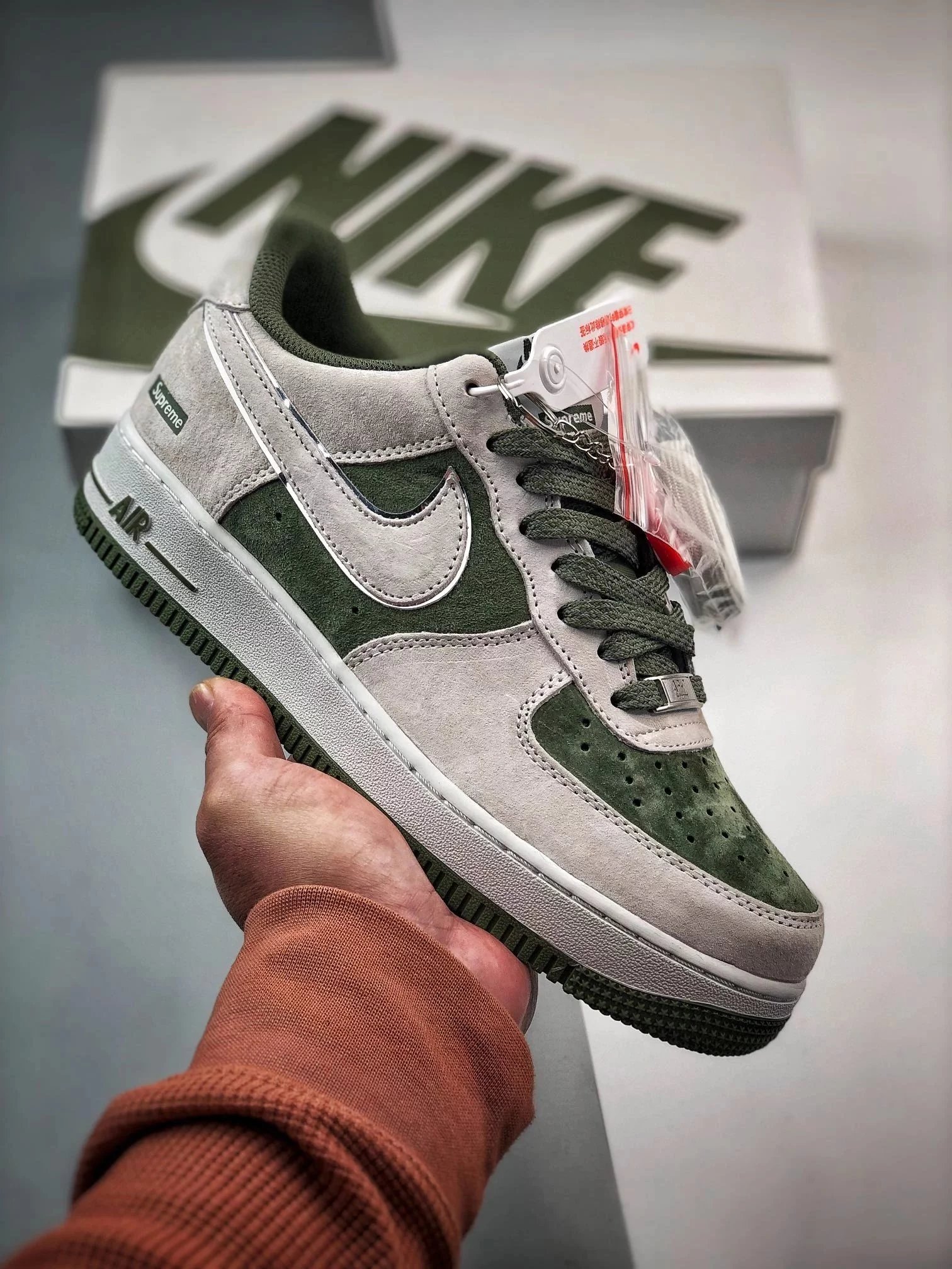 Nike Sneakers Air Force 1 Low — gray green suede
