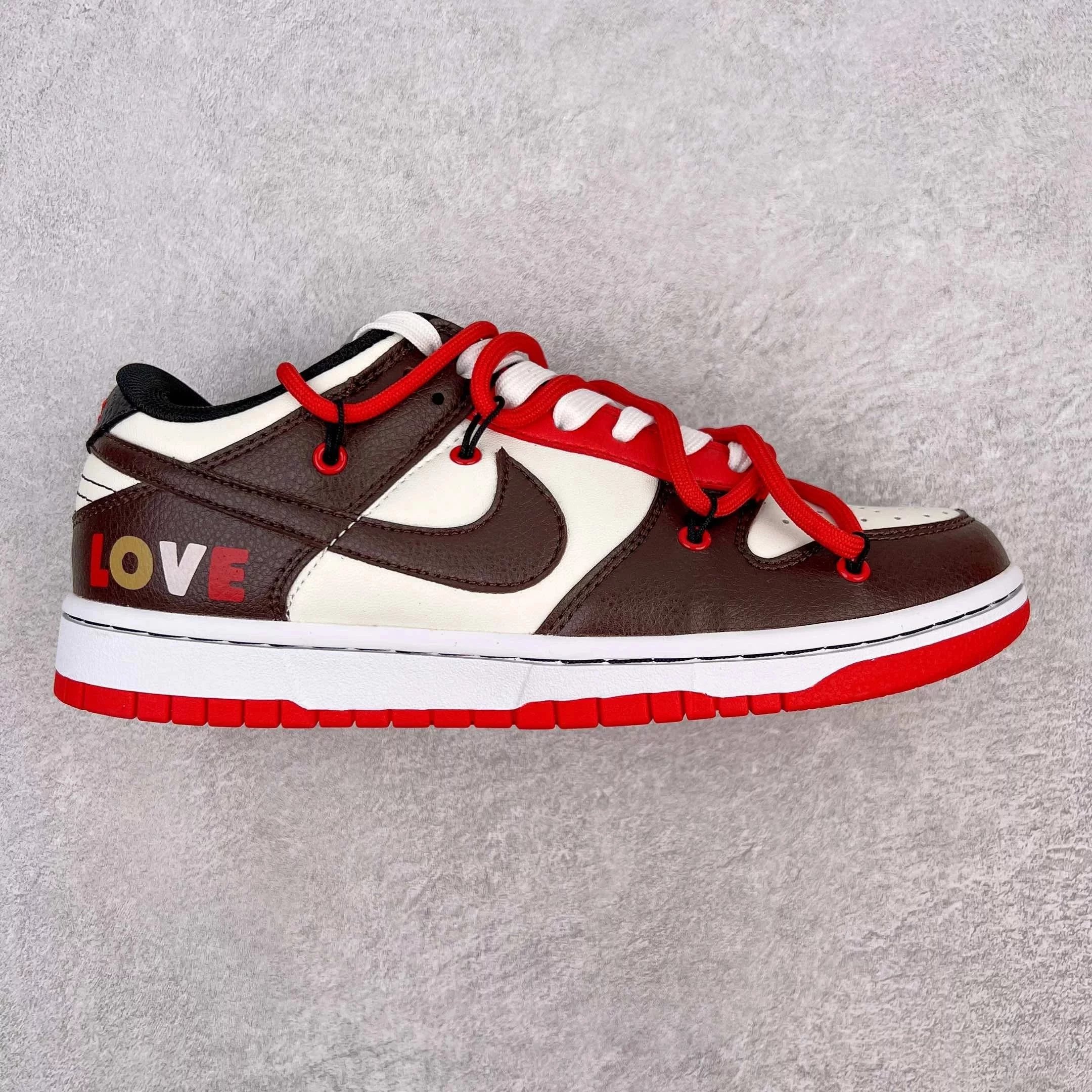 Nike Sneakers Dunk Low Retro Deconstructed Lace Design — Wine red