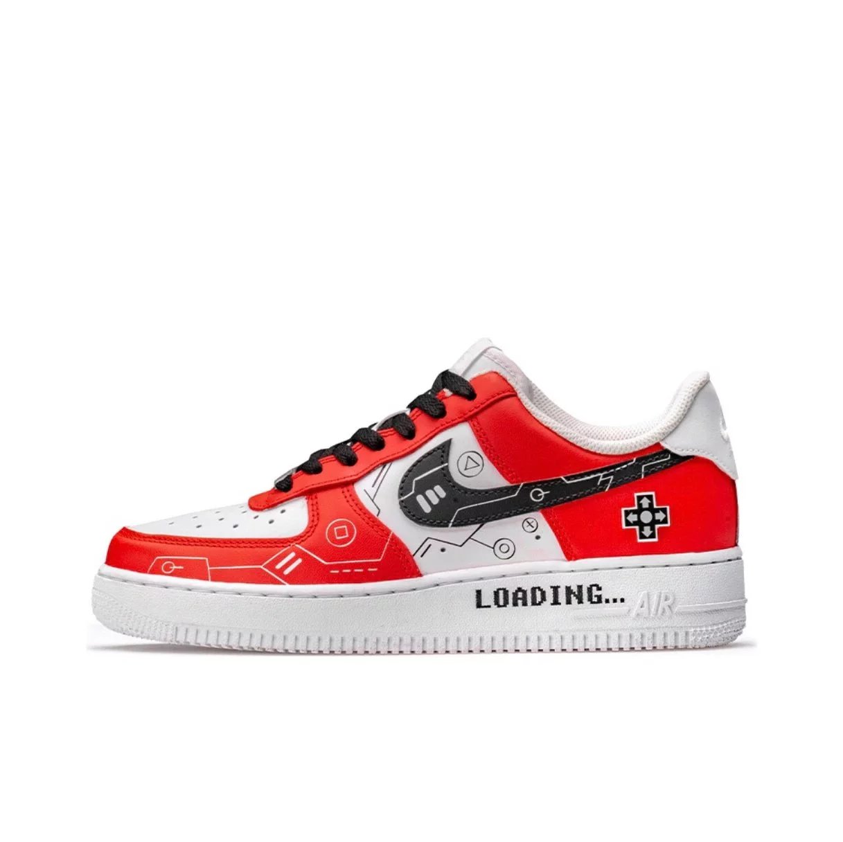 Nike Sneakers Air Force 1 low-top with graphic Swoosh designs — Red and white