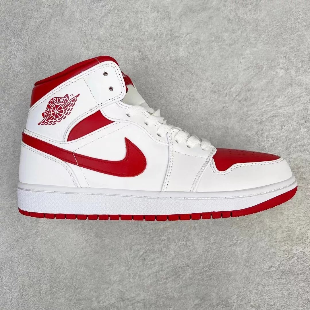 Jordan Sneakers Air 1 Mid — White and red