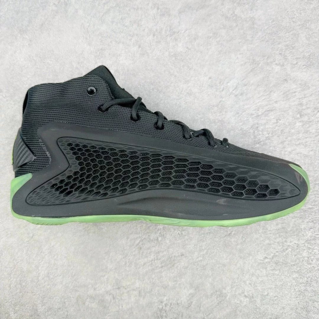 Unbranded Sneakers A.E. 1 high-top basketball shoes with honeycomb side panels — black green high top