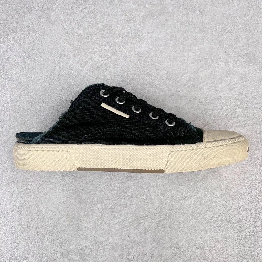 Unbranded Sneakers Distressed Denim Lace-Up — Black and White Half Drag