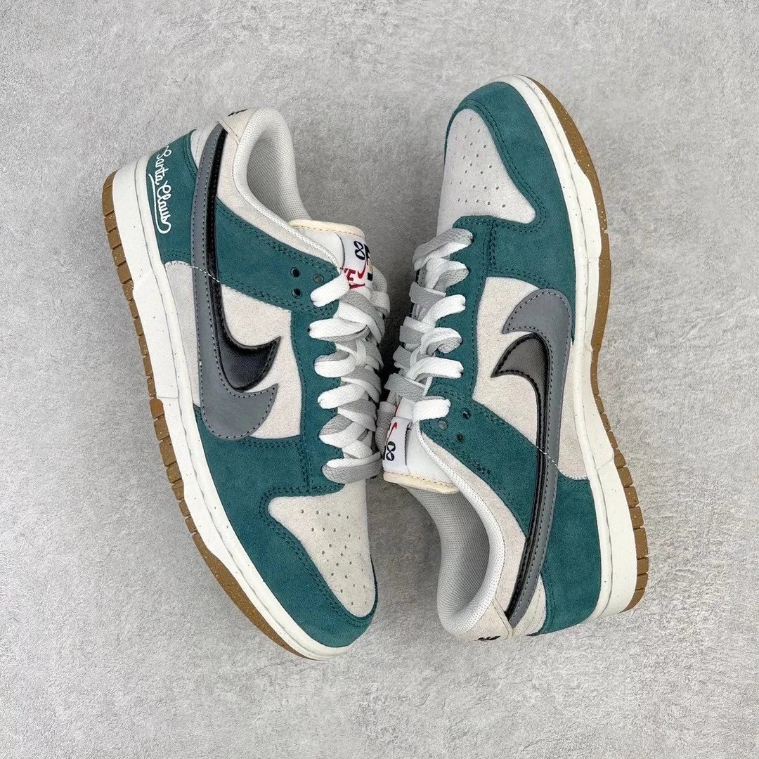 Nike Sneakers Dunk Low SE 85 Double Hook Deconstruction — White, gray, and blue