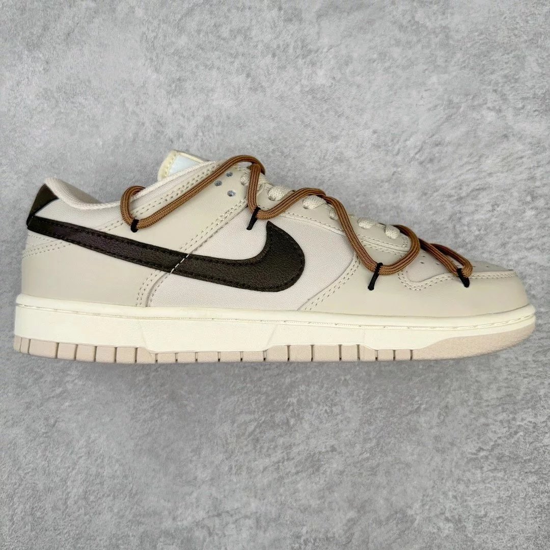Nike Sneakers Dunk Low custom deconstructed — Cocoa white brown