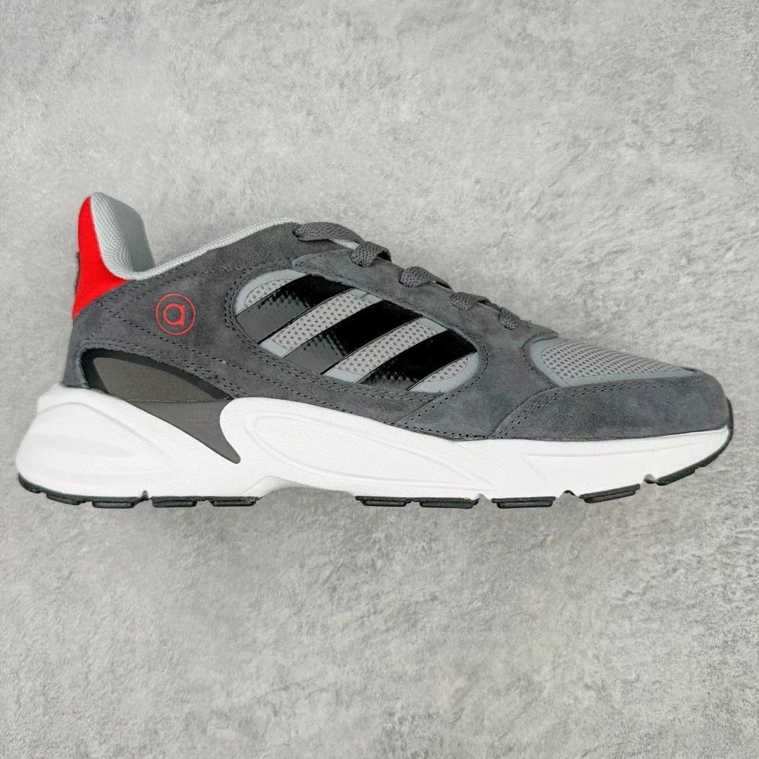 Unbranded Sneakers Retro low-top lace-up with three-stripe side panels — gray