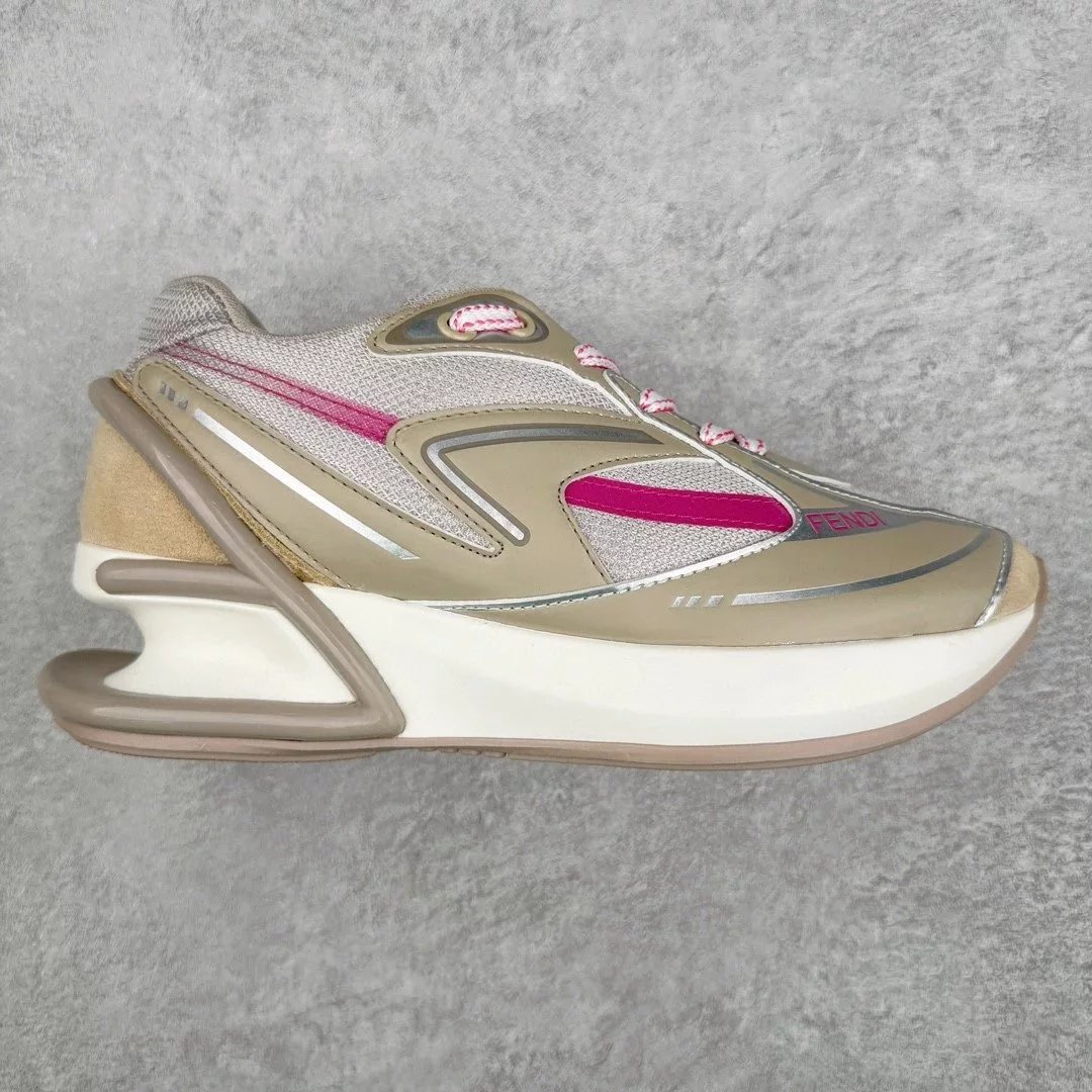 Fendi Sneakers Low-Top Mesh with Sculptural Heel Cage — Yellow