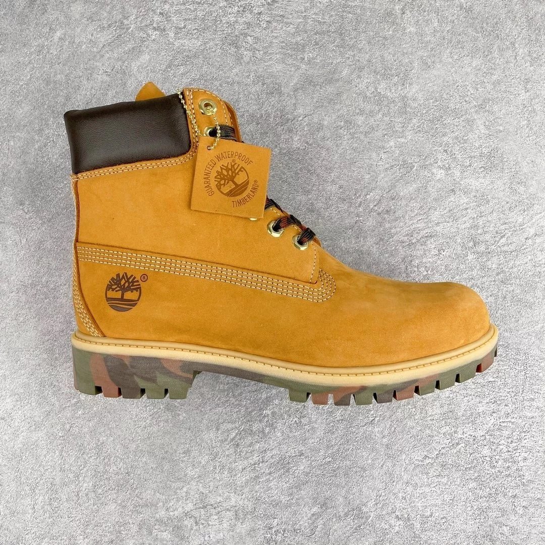 Timberland Boots Lace-Up Ankle with Lug Soles — Khaki Camo