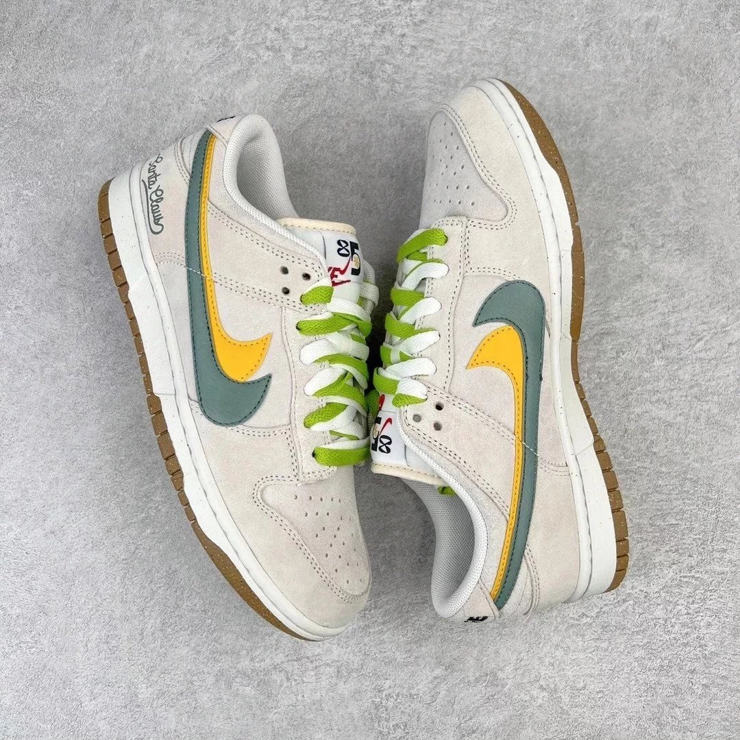 Nike Sneakers Dunk Low SE 85 Double Hook Deconstruction — Beige-green