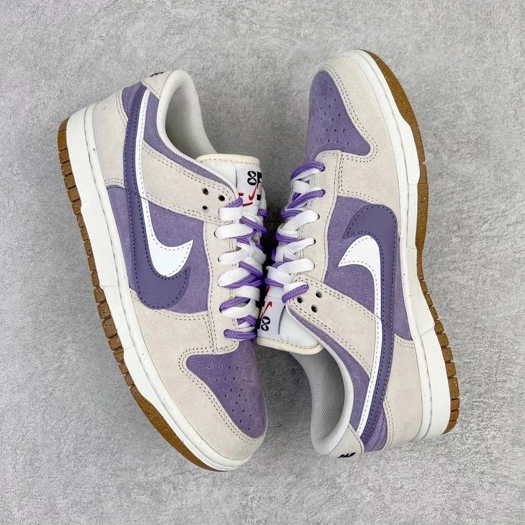 Nike Sneakers Dunk Low SE 85 Double Hook Deconstruction — White Purple