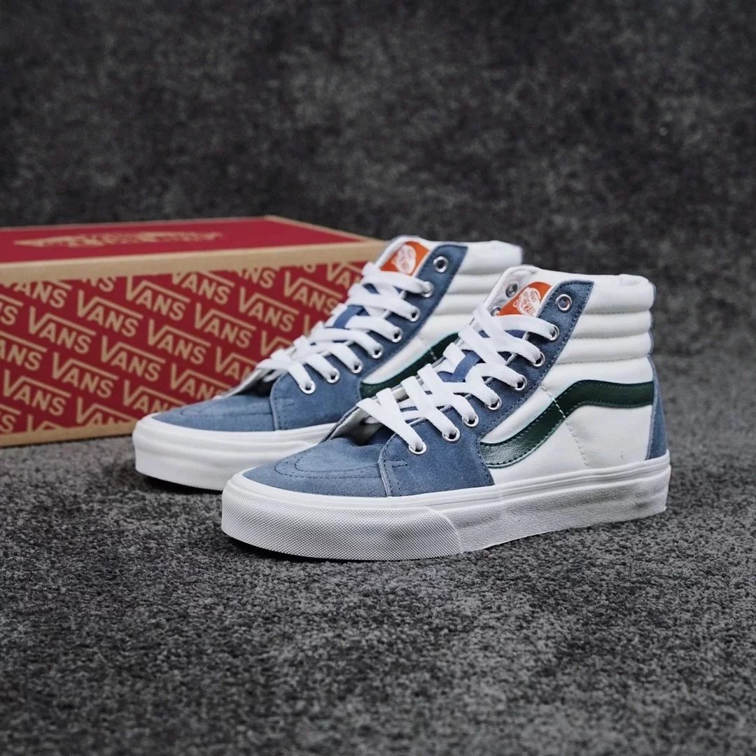 Vans Sneakers SK8-Hi deconstructed lightning-stitch high-top — White and blue