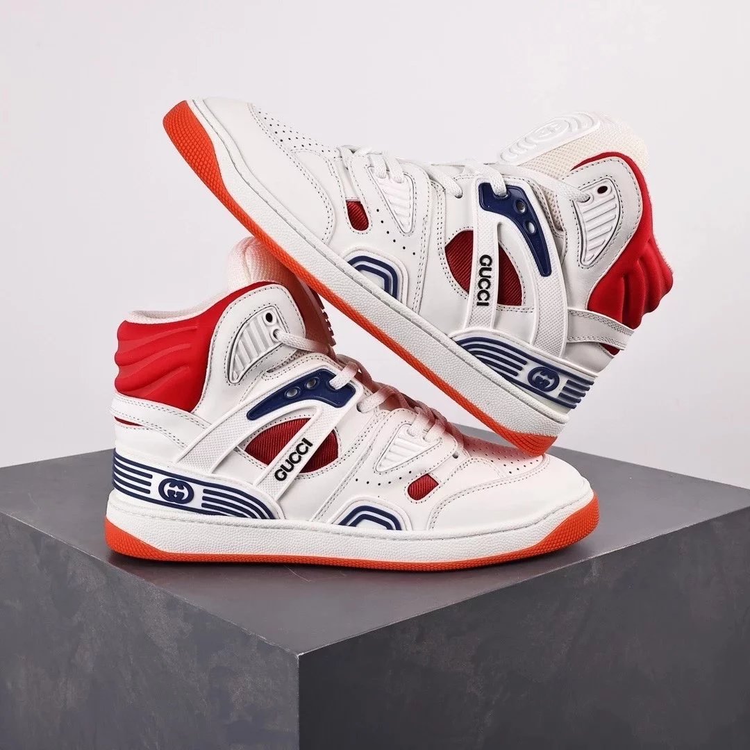 Gucci Sneakers Basket low-top — White, red, and blue high-top