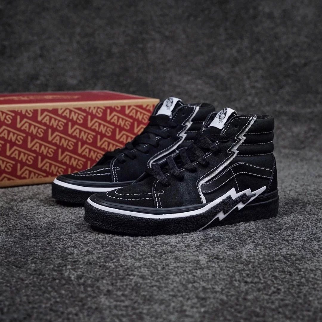 Vans Sneakers SK8-Hi deconstructed lightning-stitch high-top — Black and yellow lightning