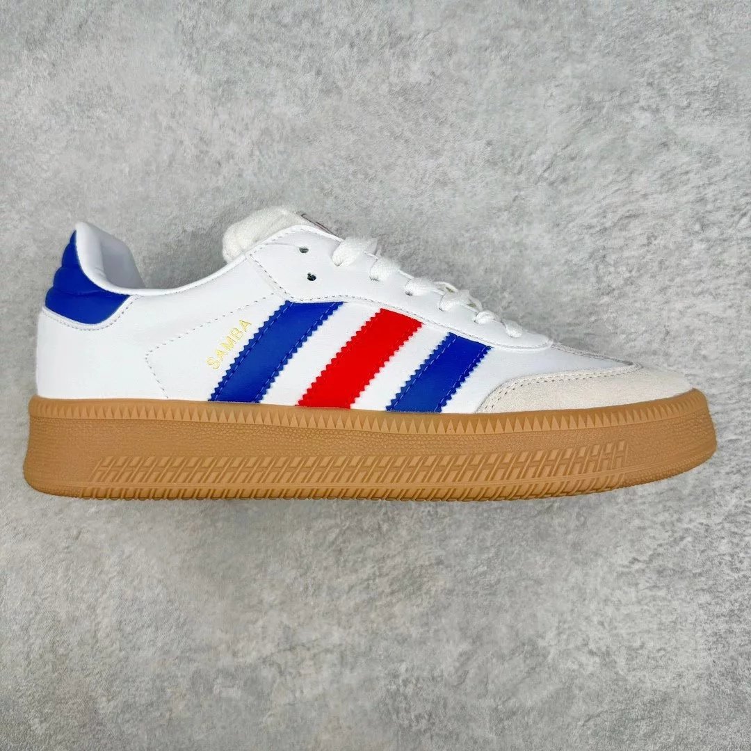 Adidas Sneakers Samba Platform — White, blue, and red