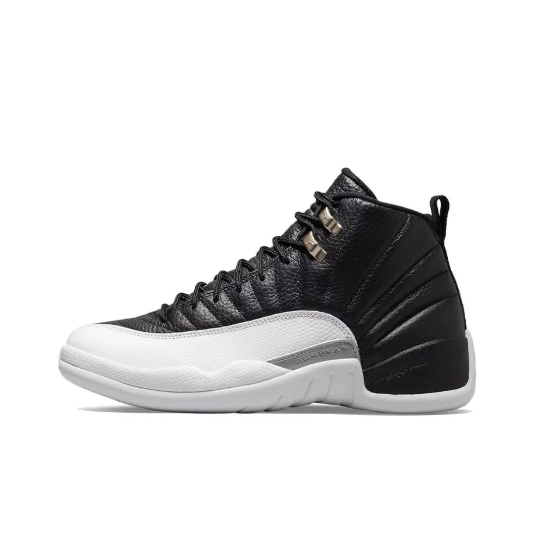 Jordan Sneakers Air 12 — Black and white, silver buckle CT 8013-006