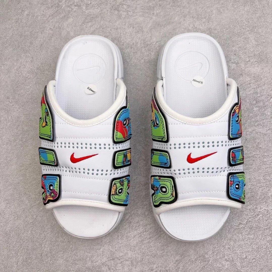 Nike Sandals Air More Uptempo Slide — White Color