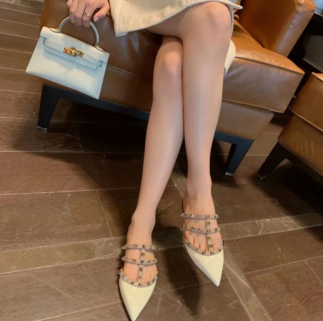 Valentino Garavani Casual Shoes Pointed-Toe Studded Ballet Flats image 12