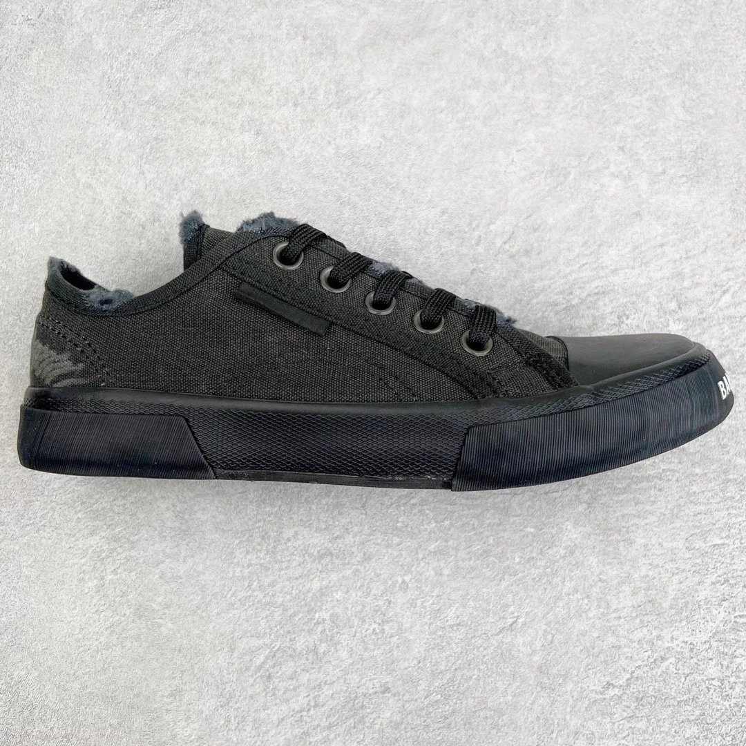 Unbranded Sneakers Distressed Denim Lace-Up — Black low-top