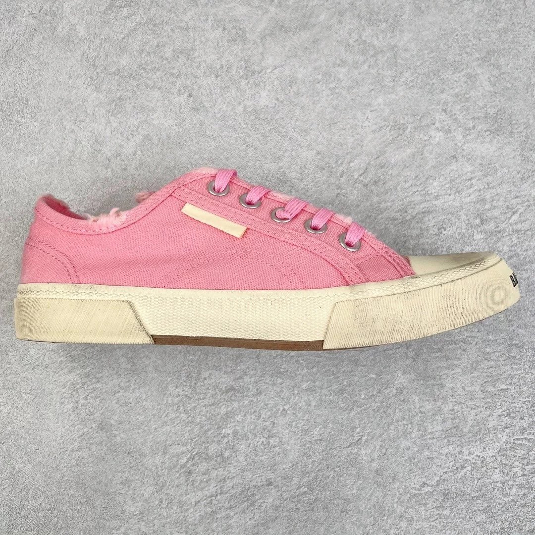 Unbranded Sneakers Distressed Denim Lace-Up — Pink Low